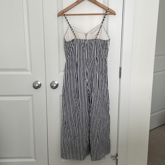 Blue & White Striped Wide Leg Romper - Picture 2 of 5